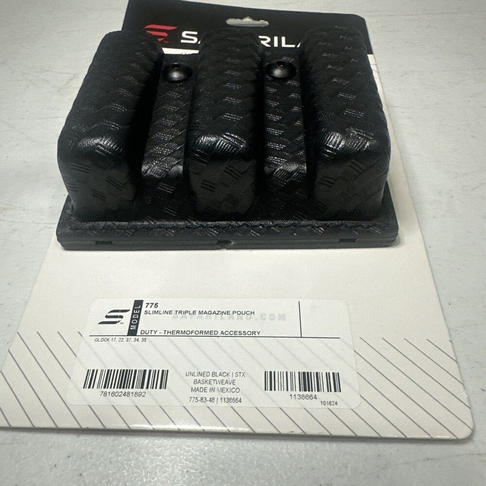 Safariland Slimline Open Top Triple Mag Holder for GLOCK MAGAZINES 775-83-48 - Picture 2 of 7